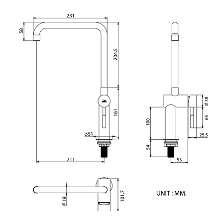 ก๊อกอ่างซิงค์ HFVSP-1000A6