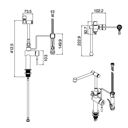 ก๊อกน้ำอ่างซิงค์ HFVSP-1001A9