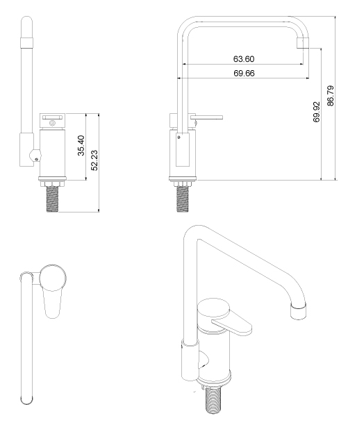 ก๊อกอ่างซิงค์ HFVSP-1000V1